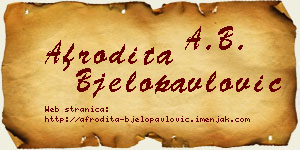 Afrodita Bjelopavlović vizit kartica